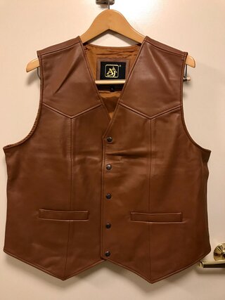 Lamb Leather Vest Tan