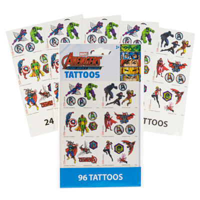 Avengers 4 Sheet 96pc TATTOO Set