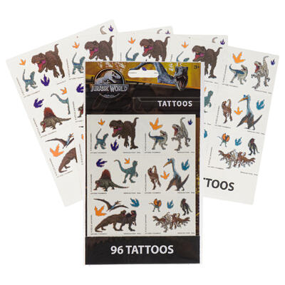 Jurassic Park 96pc 4 Sheet TATTOO Set