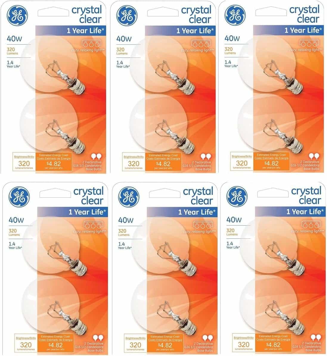 Ge Decorative Globe Bulb 12pk