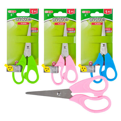 PrOFFICE Scissors W/ Plastic Handle- 5"- 3 Assorted Colors