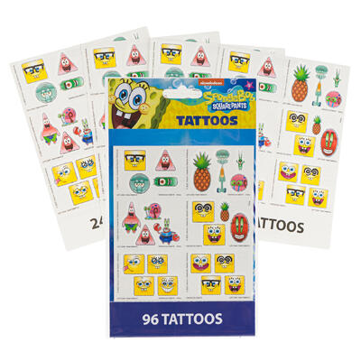 SpongeBob SquarePants 4 Sheet 96pc TATTOO Set