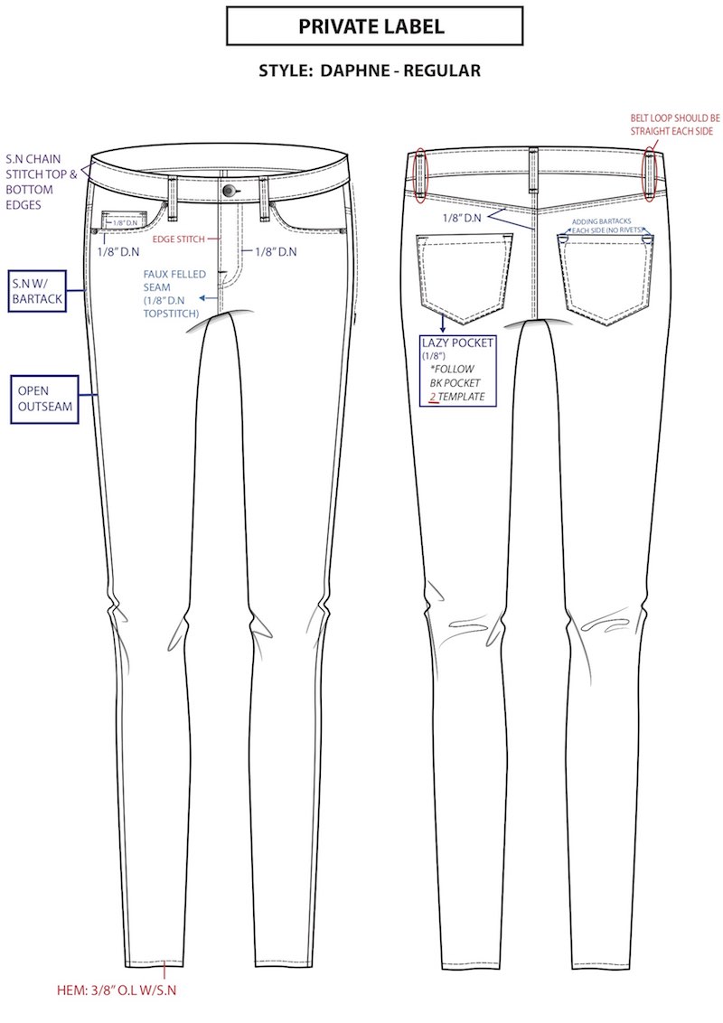 Denim Pre-Prod Samples and Pattern